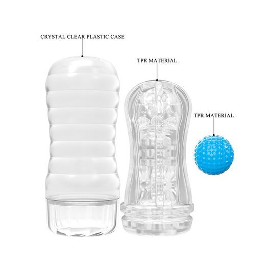 Blue Pretty Love Plant Vacuum Masturbator showing the textured interior and sleek design