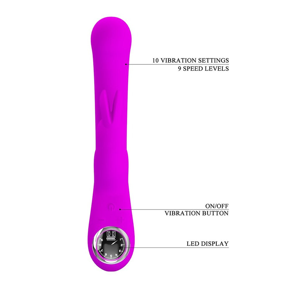 pretty love lamar rechargeable rabbit vibrator with led lights and a smooth finish