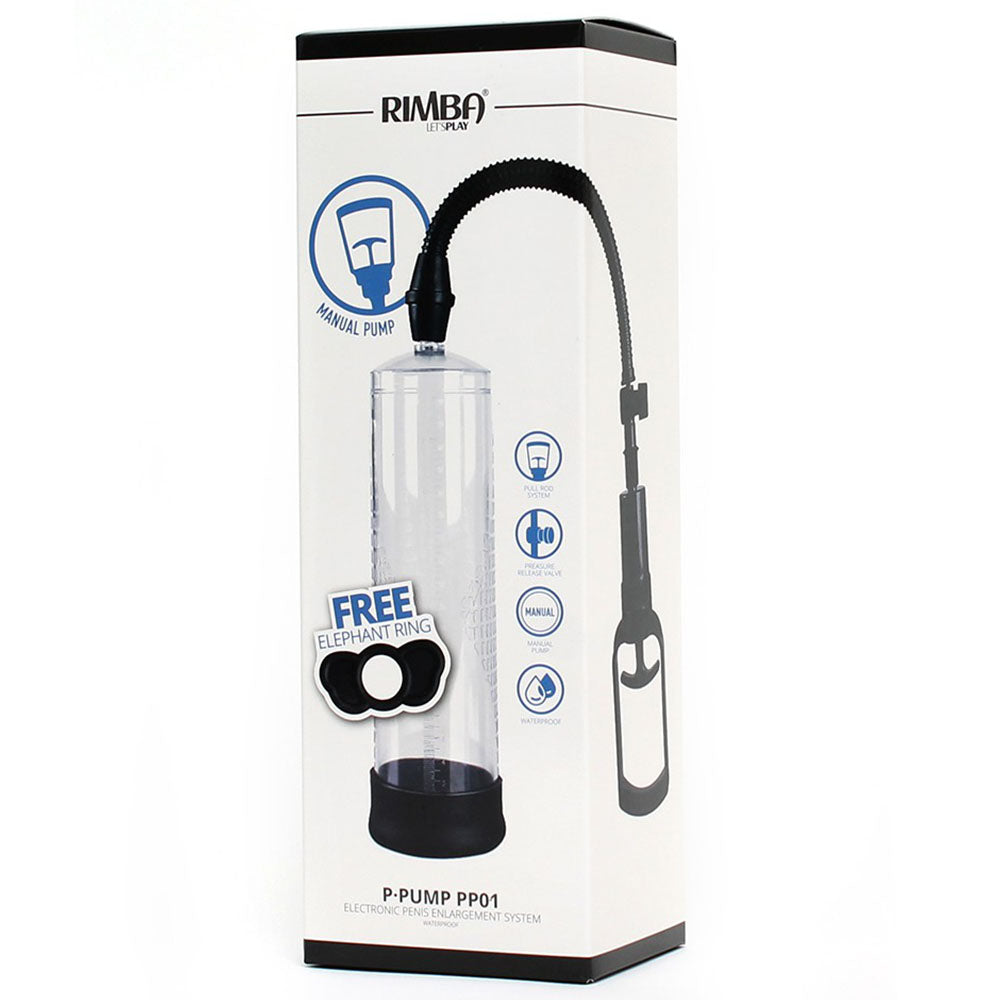 rimba ppump pp01 manual penis enlargement system for achieving a fuller manhood, shown in packaging.