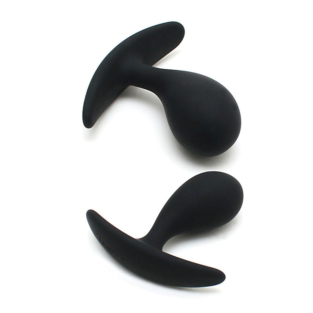 rimba copenhagen black duo anal plug set in smooth, body-safe silicone for pleasure.