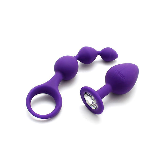 Barcelona purple anal pleasure set with graduated butt plugs for playful exploration.