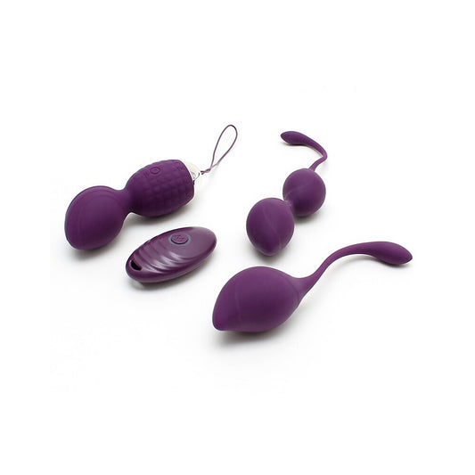 rimini kegel balls set with remote control for pelvic floor exercise in silver