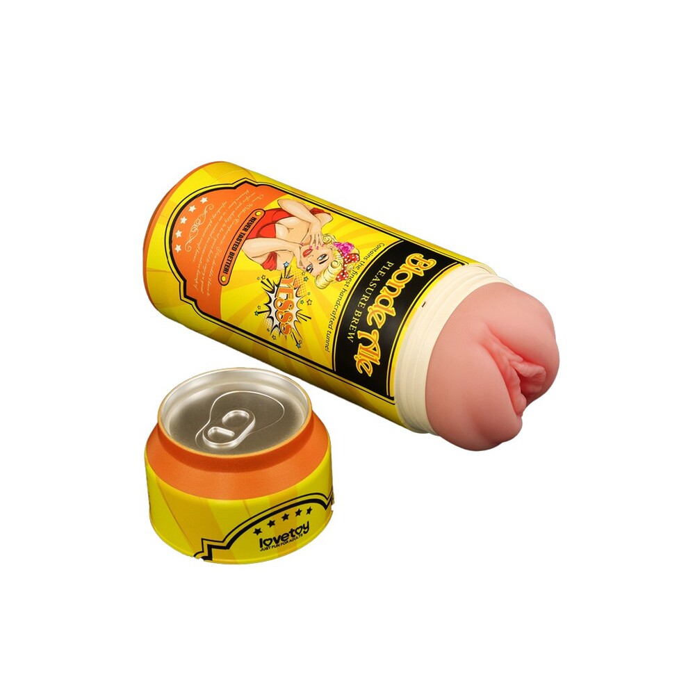 blonde ale-themed virgina masturbator, part of the lovetoy pleasure brew collection. realistic skin tone finish.