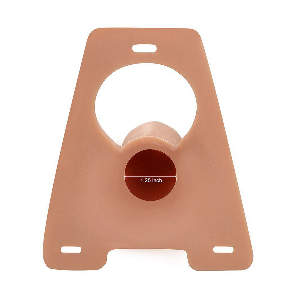 Lovetoy unisex hollow strap on, flesh-toned silicone with adjustable straps for comfortable wear.