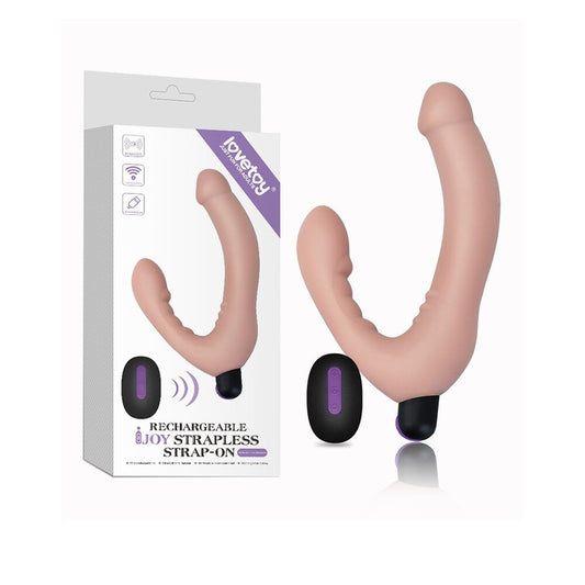 Lovetoy remote control strapless strap-on, showing the sleek design and easy-to-use features.