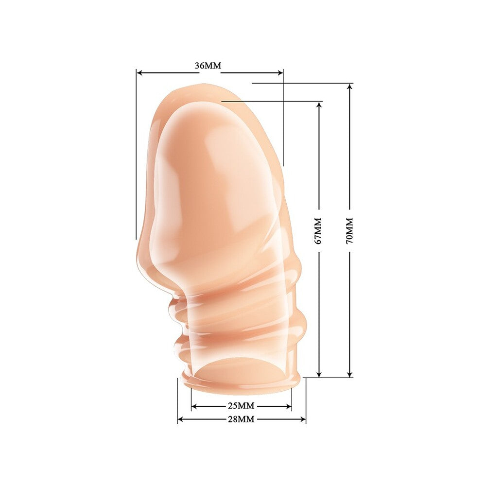 Pretty Love jeremy penis sleeve in a flesh pink tone, showing its textured design.