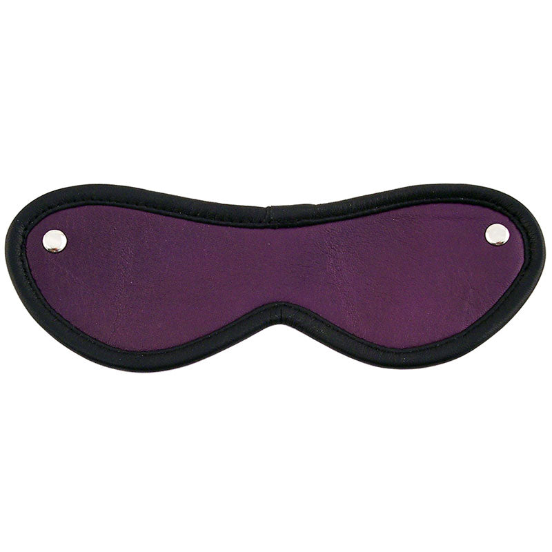 Purple satin blindfold from Rouge Garments, perfect for enhancing relaxation and sleep.