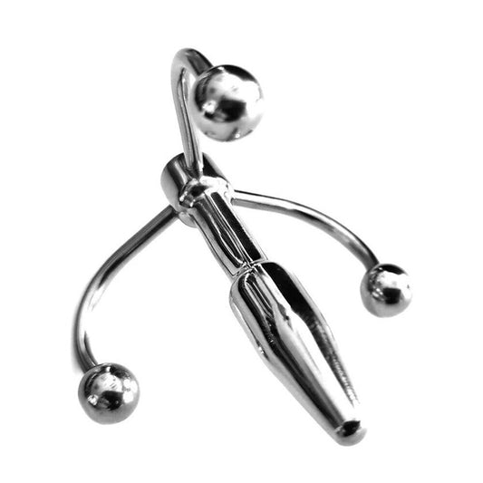Rouge Garments crown penis plug in polished metal, a medical instrument for enhanced sensation.