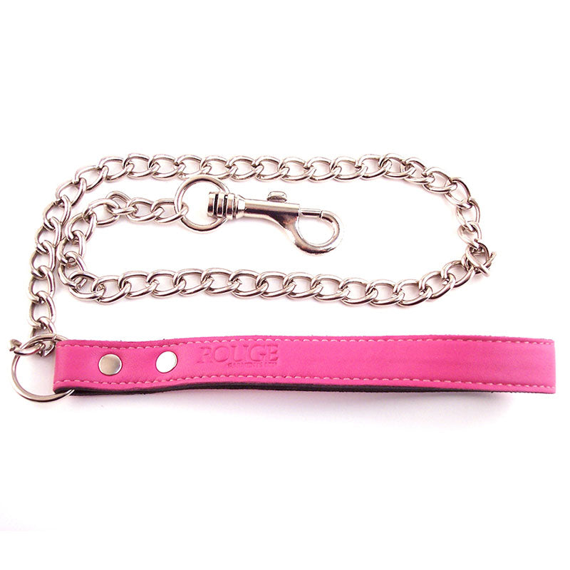 Rouge Garments pink lead restraint; a playful and stylish accessory for intimate moments.
