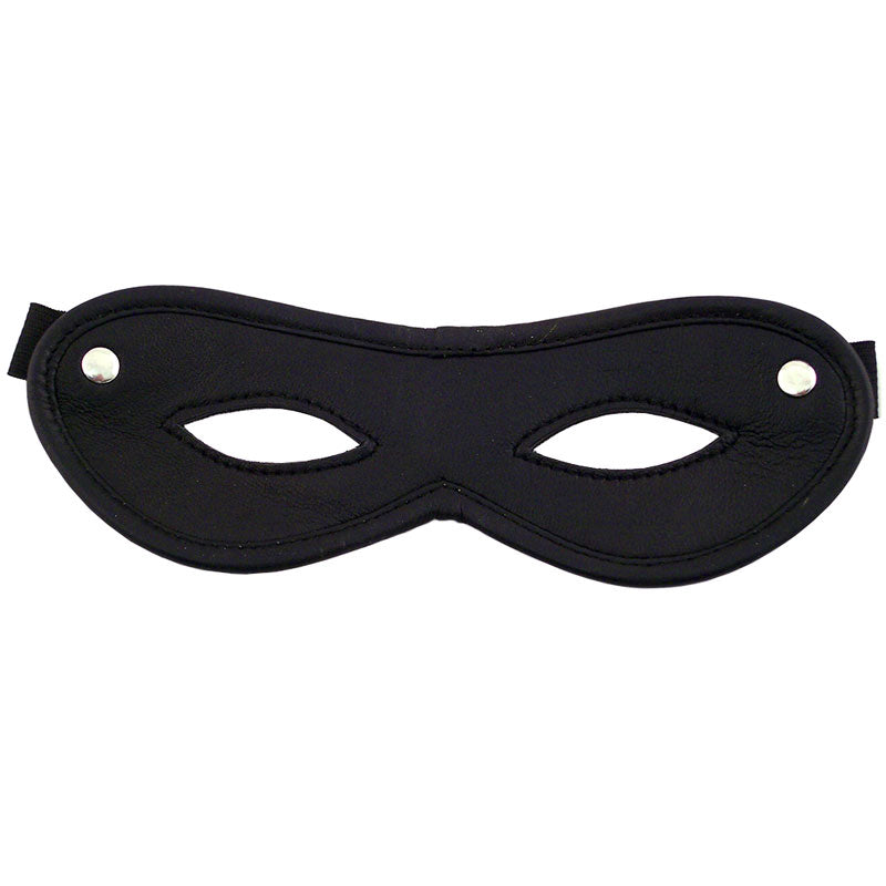 Black open eye mask from rouge garments, ideal for a comfortable night's sleep.