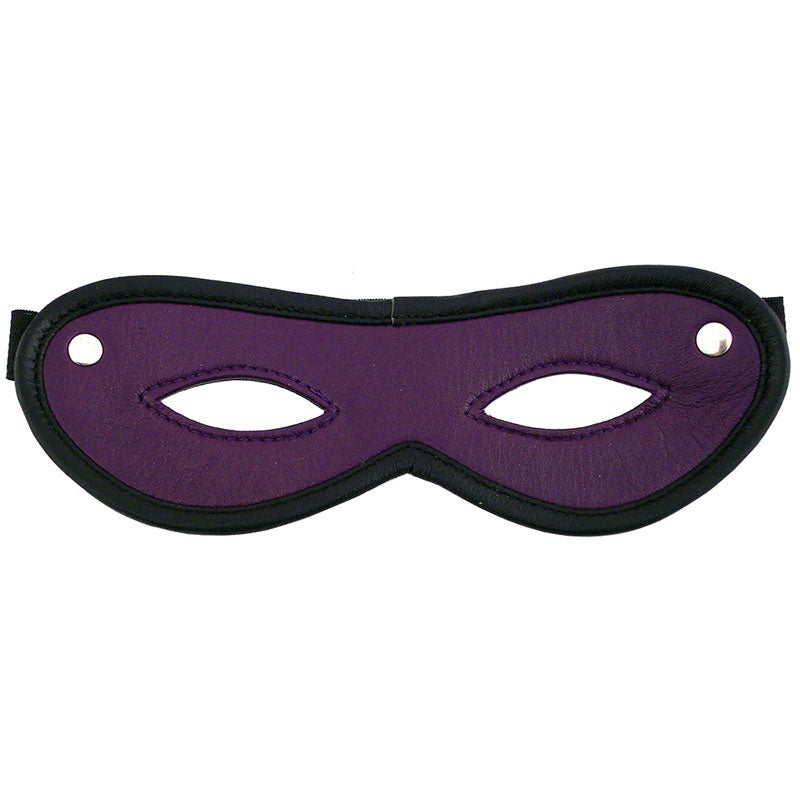 Rouge Garments open eye mask in a striking purple, designed for comfortable wear.