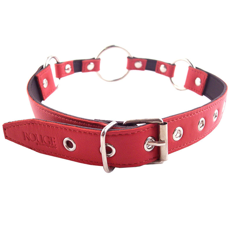 rouge garments red o ring gag. restraint gear for playful scenes and sensations.