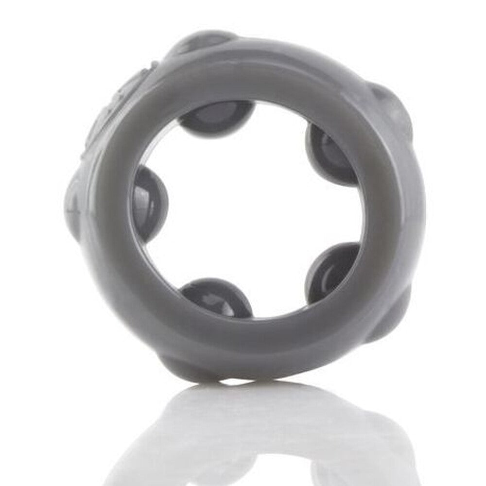 Screaming O cannonball cock ring, textured black love ring for enhanced pleasure, rubbery finish.