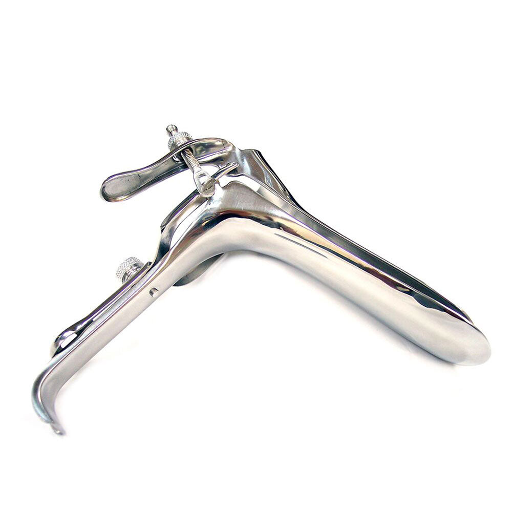 Rouge Garments stainless steel vaginal speculum in shiny silver for medical examinations