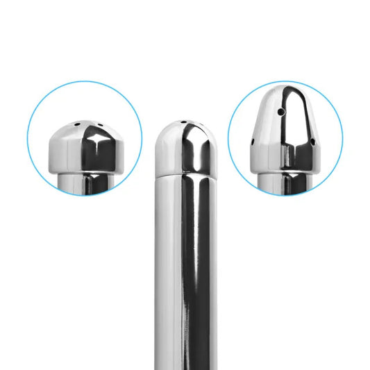 The metal shower cleaning system with three different cleaning head attachments