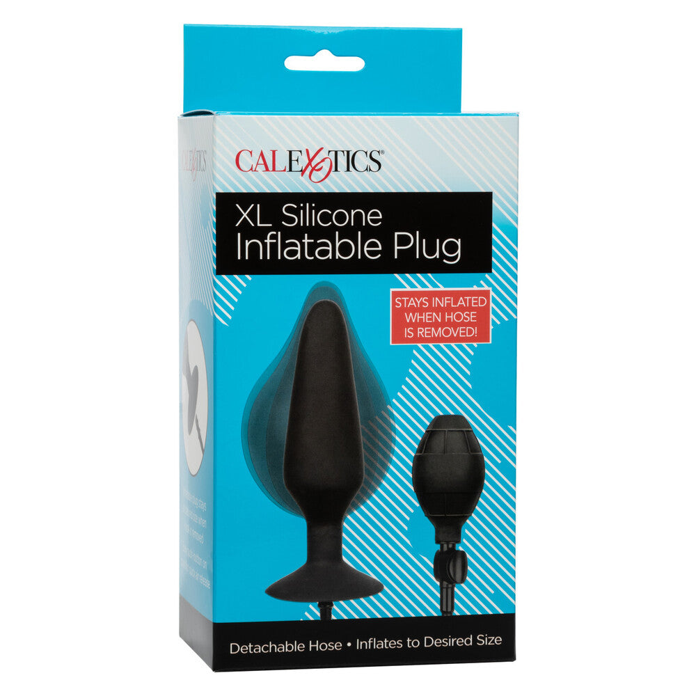 Extra large silicone inflatable butt plug from California Exotic, a smooth, purple anal toy.