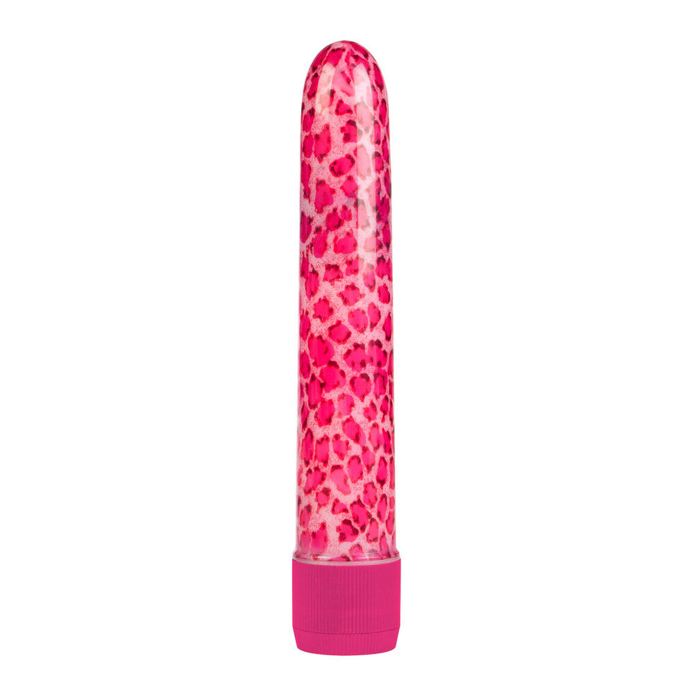 Pink leopard print massager vibrator from California Exotic, a standard adult pleasure toy.