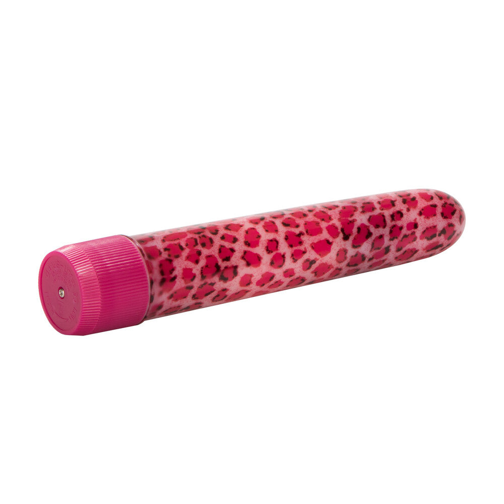 Pink leopard print vibrator massager from California Exotic, a fun and stylish pleasure toy.