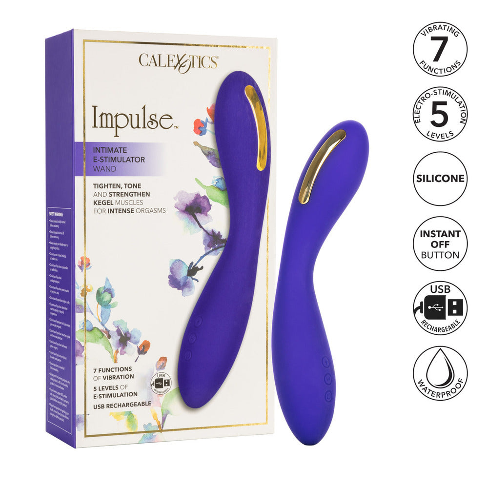 Purple intimate estim wand massager with silver accents, designed for electro sex stimulation.
