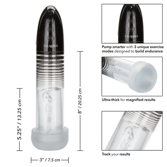 California Exotic Optimum Series automatic penis pump, a clear device for enhancement.