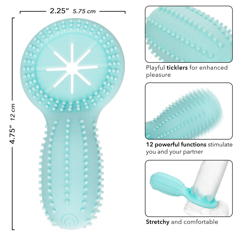 Rechargeable love ring vibrator in black silicone for enhanced pleasure and stamina