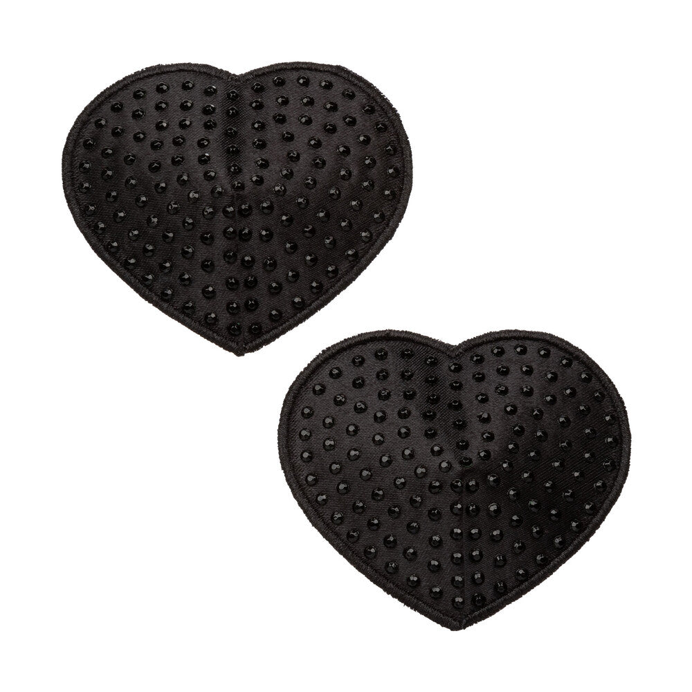 California Exotic radiance black heart pasties, sparkly nipple covers for burlesque and dancing