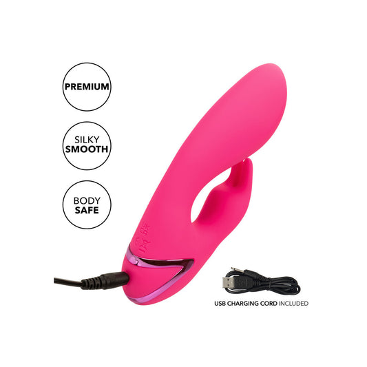 California Dreaming dual vibe vibrator with clit stimulator in a sunny yellow colour.