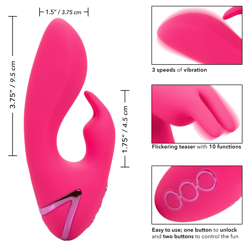 Sunshine dual vibe from california exotic, a smooth purple vibrator with clitoral stimulator.