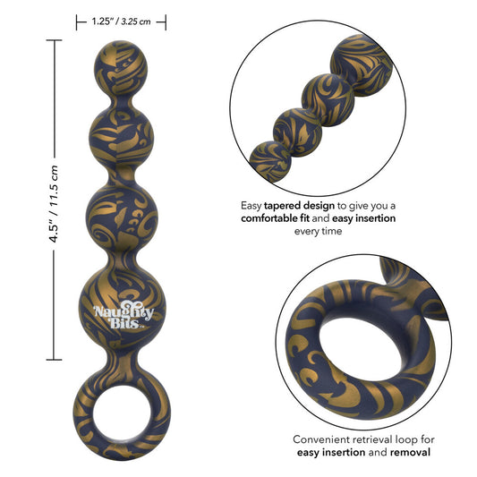 California Exotic naughty bits butt balls, smooth silicone anal beads for pleasure.