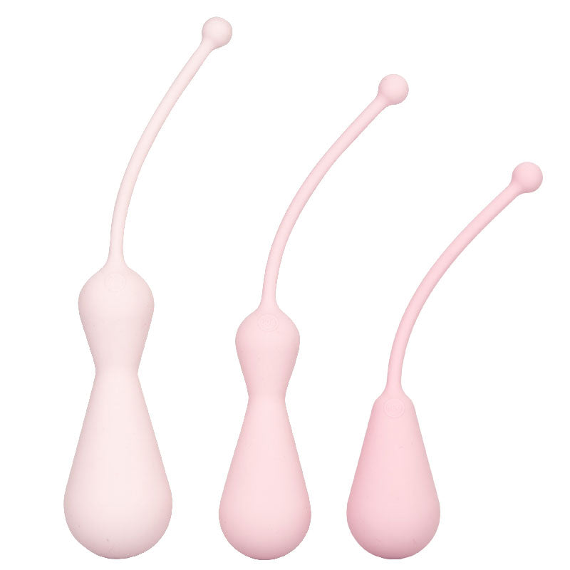 The california exotic inspire kegel kit: weighted silicone training balls for pelvic floor exercise.