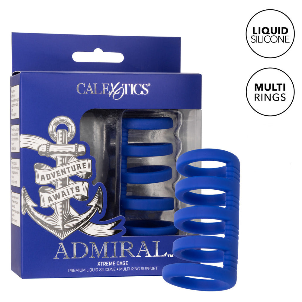 The admiral xtreme cage love ring in metal, for him, from california exotic.