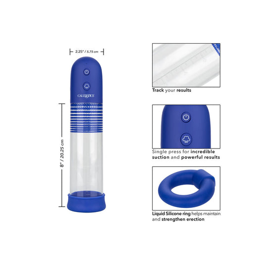 california exotic admiral rechargeable penis pump kit with transparent cylinder and attachments