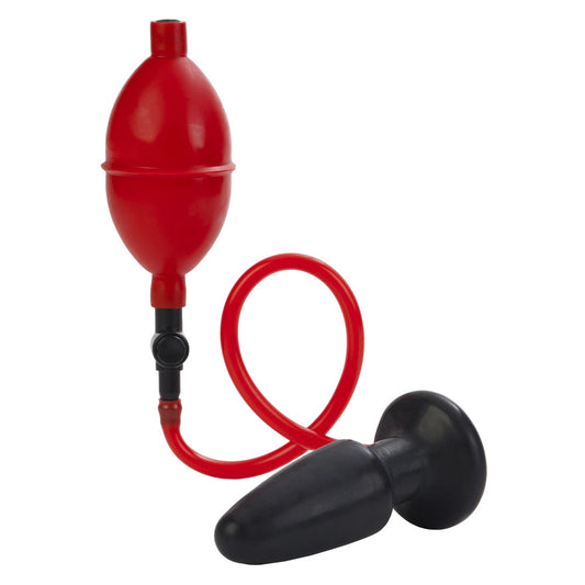 A black, ribbed, inflatable butt plug from California Exotic, part of the Colt range.