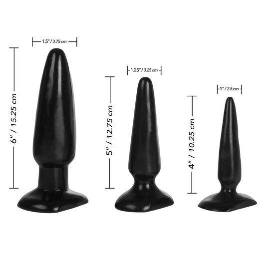 California Exotic Colt anal trainer kit with graduated size butt plugs for beginners.