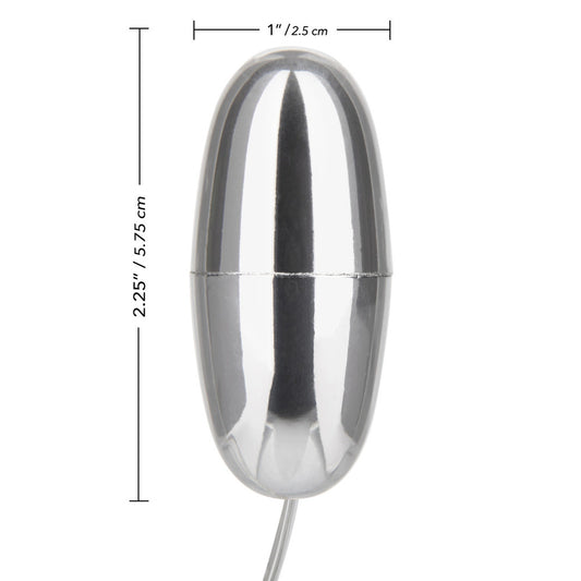 Vibrating egg in a striking metallic grey, perfect for discreet pleasure and intense sensations.