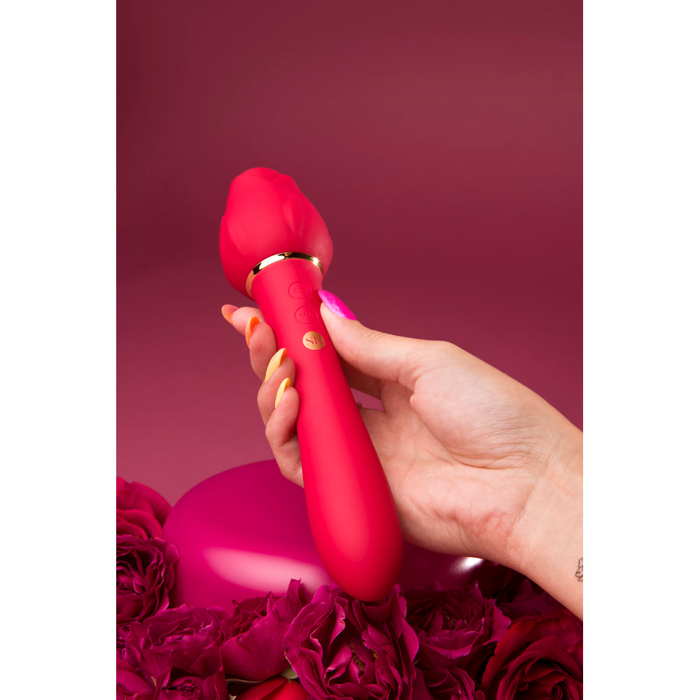 rose-gold g-spot vibrator with dual ends, a sleek and luxurious adult pleasure product