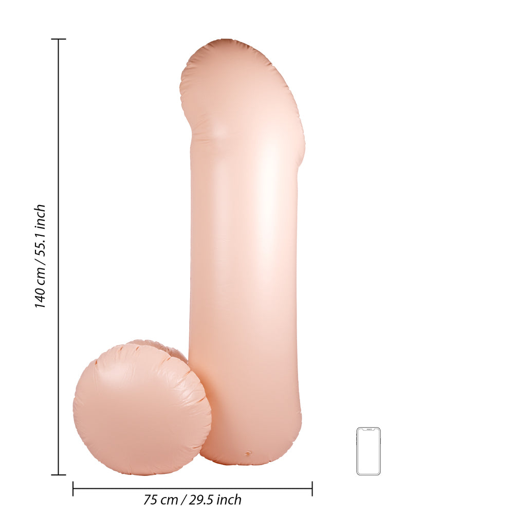 Inflatable novelty toy, a 55-inch blow up willy from Shots Toys, a fun adult gag gift.
