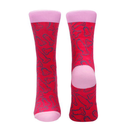 Shots Toys cocky sexy socks in black and red, novelty socks size 42 to 46.