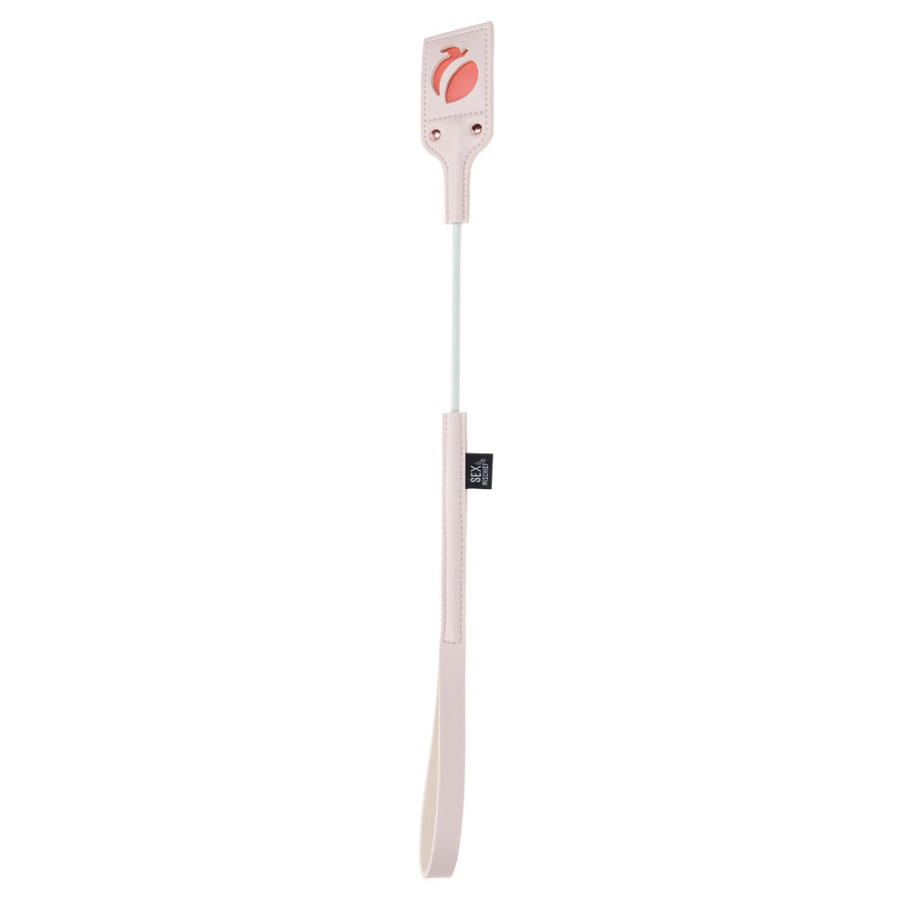 Sportsheets 'sex and mischief impression crop' whip with a textured, black handle