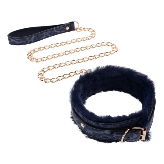 Sportsheets cougar fur collar and leash set, luxurious faux fur trim accessory
