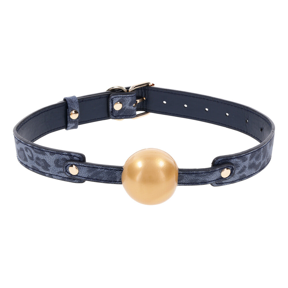 Black Sportsheets cougar ball gag with adjustable straps and a sleek, comfortable design.