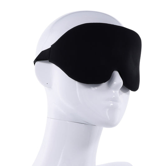 sportsheets blackout blindfold in black fabric, a comfortable and effective eye mask for play.