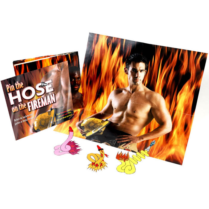 pin the hose on the fireman' game, fun for hen and stag do's.