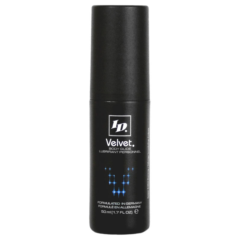 id velvet lubricant, a silky smooth personal lubricant in a discreet container, for intimate moments.