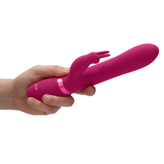 Shots Toys pink rabbit vibrator with stimulating beads, a cheeky adult toy.