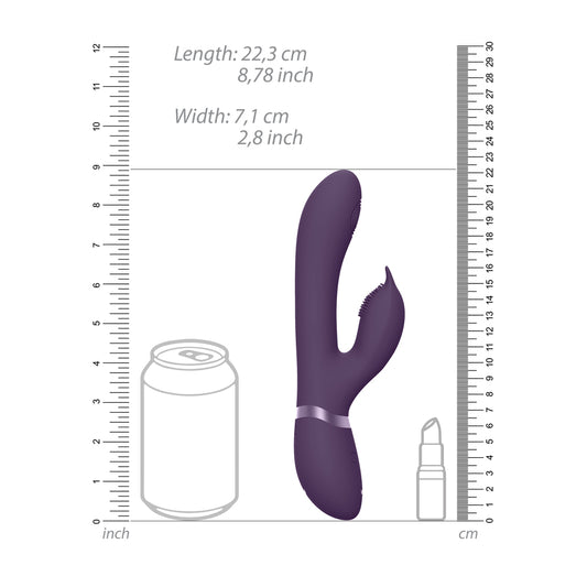 Purple g-spot vibrator with clitoral stimulator, made by Shots Toys, pulse wave design.