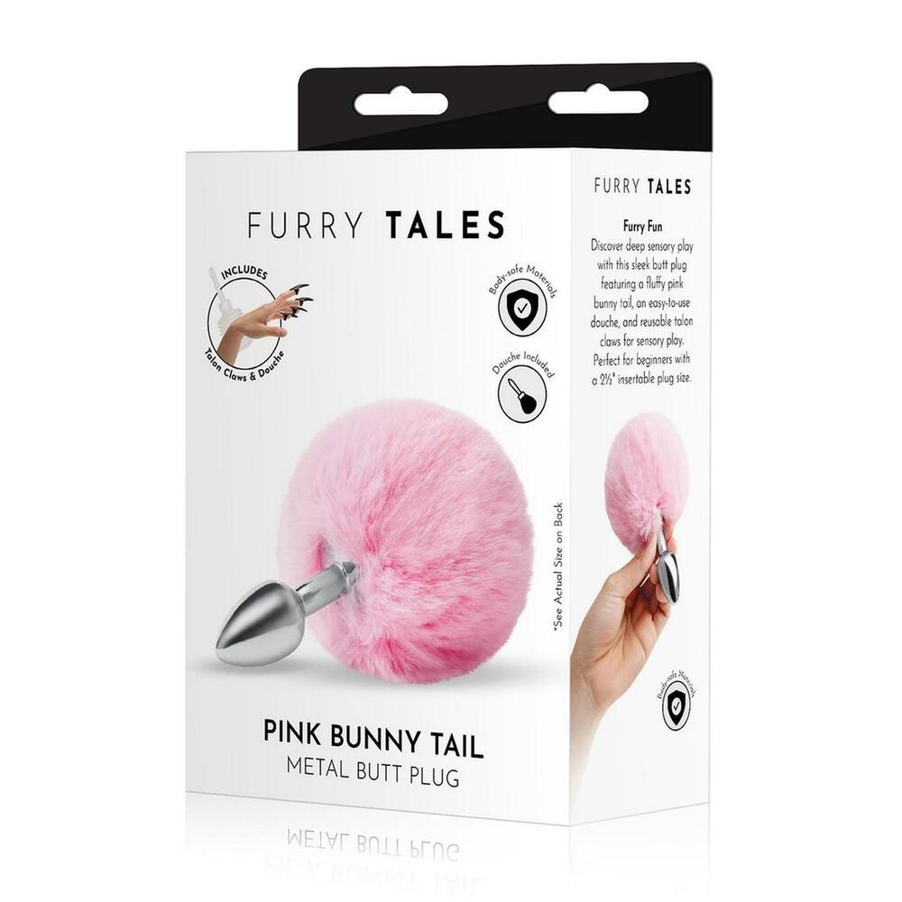 Whipsmart furry tales pink bunny tail butt plug; fluffy, vibrant, and ready for play.