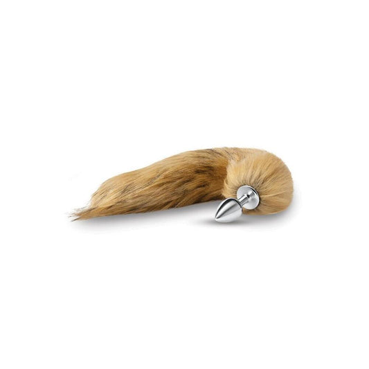 Whipsmart furry tales foxtail butt plug, a brown and white fluffy tail for playful fun.