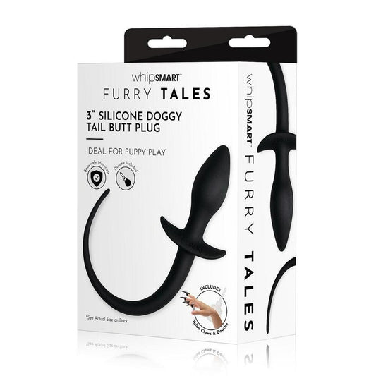 Whipsmart furry tales doggy tail butt plug, a brown and white toy with a fluffy tail.