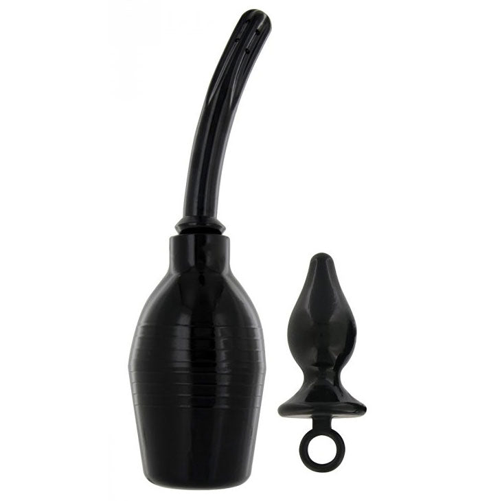 Clean Stream enema kit with clear bottle, tubing, and attachments for personal hygiene.